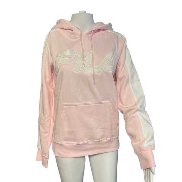 Fila Tops - Fila NWT Women’s Pink Embroidered Hoodie Sweatshirt